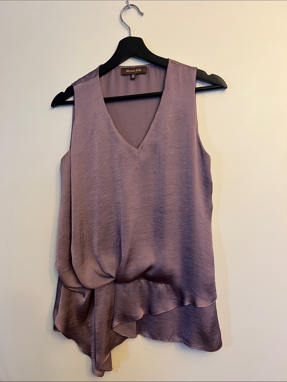 NEW Mauve Sleeveless V-Neck Satin Top